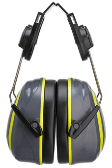 picture of Portwest PW76 HV Extreme Ear Defenders Medium Clip-On Grey/Yellow - [PW-PW76GYR]