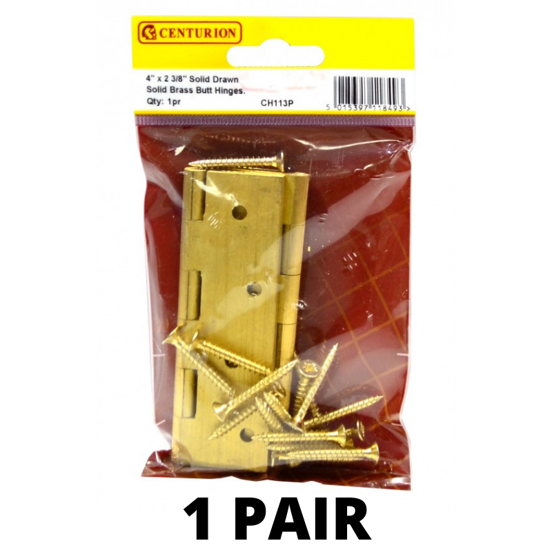 picture of Centurion SC Medium Duty Solid Drawn Butt Hinges (1 Pair) - 4" x 2 3/8" x 2.4mm - [CI-CH113P]