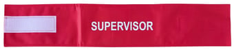 Picture of Red - Mens Pre Printed Arm band - Supervisor - 10 x 54cm - Single - [IH-ARMBAND-R-SV-W]