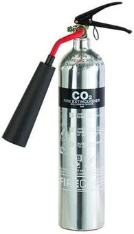 picture of Firechief Elite 2kg CO2 Polished Stainless Steel Fire Extinguisher & Bracket - [HS-PXC2]