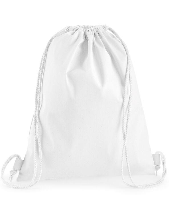 picture of Westford Mill White Premium Cotton Gymsack - [BT-W210-WHT]