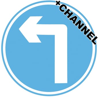 picture of Traffic Left Turn Sign With Fixing Channel - FIXING CLIPS REQUIRED - Class 1 Ref BSEN 12899-1 2001 - 600mm Dia - Reflective - 3mm Aluminium - [AS-TR33-ALUC]