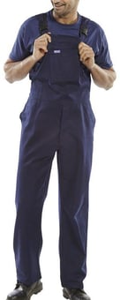 picture of Beeswift Pre-shrunk Cotton Drill Bib and Brace - Navy Blue - BE-CDBBN - (PS)