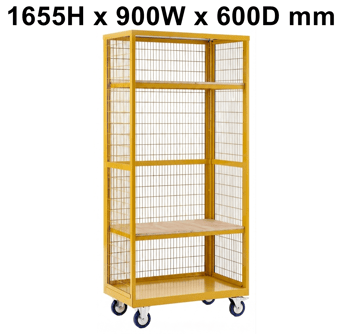 picture of QMP Hazardous Boxwell Trolley Without Doors - Plywood - 1655H x 900W x 600D mm - [QM-XW169060HZPY] - (LP)