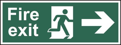 picture of Spectrum Fire exit Man arrow right – SAV 300 x 100mm - SCXO-CI-12577