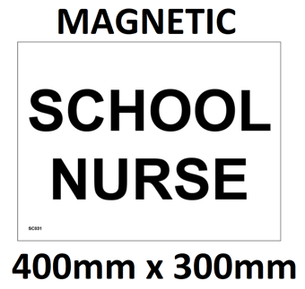 picture of SC031 School Nurse Sign Magnetic - Vehicle Grade 400mm x 300mm - [PWD-SC031-B400] - (LP)