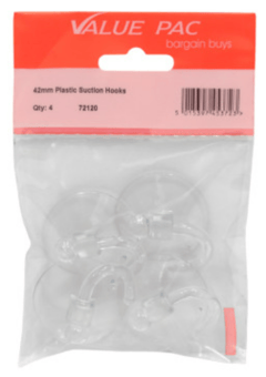 picture of Value Pac Clear Plastic Suction Hook 42mm - [CI-72120]