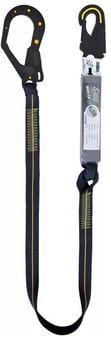 picture of Kratos Dielectric Shock Absorbing Webbing Lanyard - Snap and 2 Rebar Hooks - 1.8mtr - [KR-FA3030820]