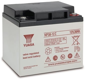 picture of Yuasa NP38-12 Valve Regulated Lead-Acid Rechargeable Battery - 12v 38Ah - [BRH-SLAYUANP38-12]