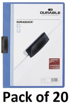 picture of Durable - Duraquick® 20 Clip Folder - A4 - Blue - Pack of 20 - [DL-227006]