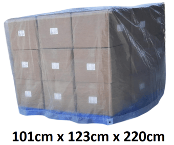 picture of Waterproof Reusable Pallet Cover UK 90gsm Clear - 101cm x 123cm x 220cm - [LTR-UKPC-220CLR]