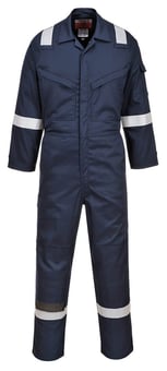 picture of Portwest FR22 Bizflame Work Lightweight Insect Repellent FR Coverall - Navy - PW-FR22NAR