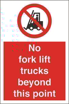 Picture of No Fork Lift Trucks Sign - 200 x 300Hmm - Rigid Plastic - [AS-PR169-RP]