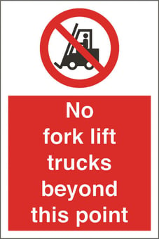 picture of No Fork Lift Trucks Sign - 200 x 300Hmm - Rigid Plastic - [AS-PR169-RP]