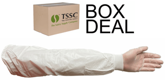 picture of Chemical Splash Disposable White Oversleeve Type PB (6 B) - With Cuff - Pair - Box Deal of 50 - [IH-HXP-XY55-CF]
