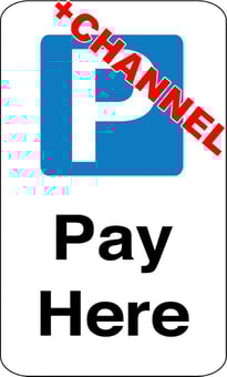 Picture of Pay Here Sign With Fixing Channel - Reflective - 3mm Aluminium - [AS-TR145C-ALU]
