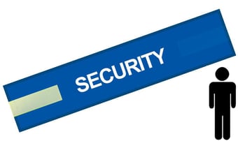 picture of Blue - Mens Pre Printed Arm band - Security - 10cm x 55cm - Single - [IH-ARMBAND-B-SEC-W]