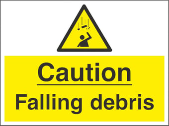 Picture of Caution Falling Debris Sign - 600 x 450Hmm - Rigid Plastic [AS-WA119-RP]