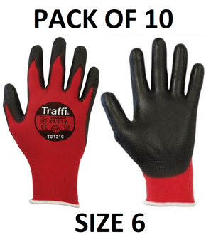 picture of TraffiGlove Metric Warning Breathable Gloves - Size 6 - Pack of 10 - Pair - TS-TG1210-6X10 - (AMZPK2)