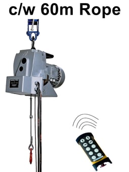 picture of Tractel TR50 500kg 110volt Minifor Electric Wire Rope Hoist Remote Control - 60mtr - [TRC-58909-61029] - (LP)