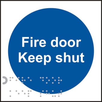 picture of Spectrum Fire Door Keep Shut – Taktyle 100 x 100mm - Pack of 10 - SCXO-CI-3350