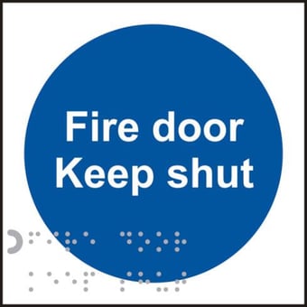 Picture of Spectrum Fire Door Keep Shut - Taktyle 100 x 100mm - Pack of 10 - SCXO-CI-3350