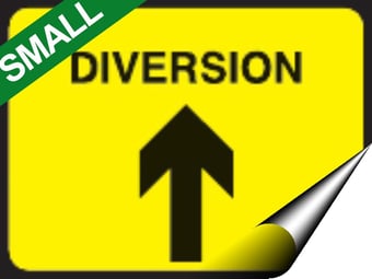 picture of Temporary Traffic Signs - Diversion Arrow SMALL - 400 x 300Hmm - Self Adhesive Vinyl - [IH-ZT9S-SAV]