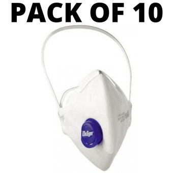 picture of Drager X-Plore 1730V FFP3 Fold Flat Valved Mask - Pack of 10 - [BL-3951088] - (HY)