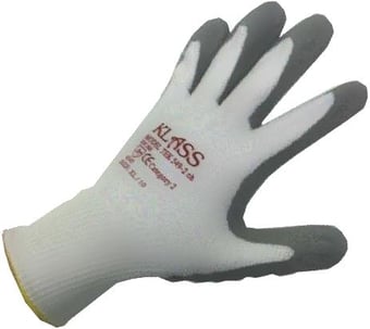 picture of Klass TEK 549-2 Polyurethane Coated White and Grey Safety Gloves Larger Sizes - MC-TEK-549-2