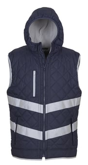 Picture of Yoko Hi-Vis Navy Blue Kensington Hooded Gilet - YO-HV007-NAV