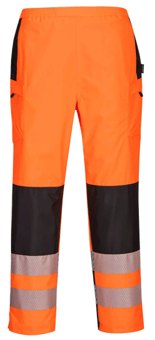 Picture of Portwest - PW3 Hi-Vis Women's Rain Trouser - Orange/Black - 300D Oxford Weave - 190g - Regular Leg - PW-PW386OBR