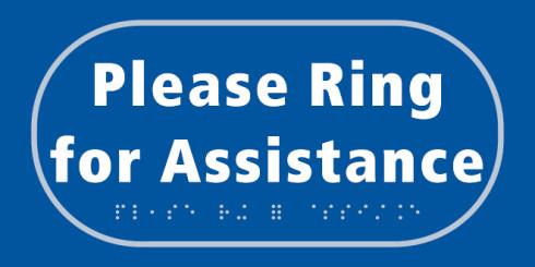 picture of Please ring for assistance – Taktyle (300 x 150mm) - SCXO-CI-TK2652WHBL