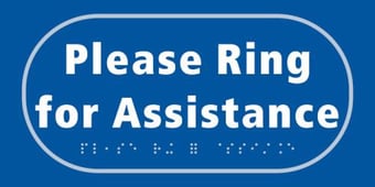 Picture of Please ring for assistance - Taktyle (300 x 150mm) - SCXO-CI-TK2652WHBL