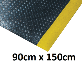 picture of Kumfi Diamond Anti-Fatigue Mat Black/Yellow - 90cm x 150cm - [BLD-KD3660BY]