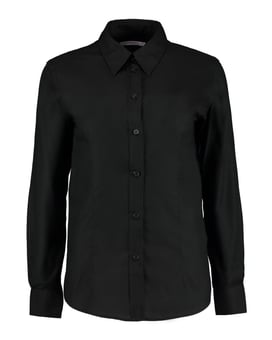 picture of Kustom Kit Ladies Workwear Black Long Sleeve Oxford Shirt - BT-KK361-BLK