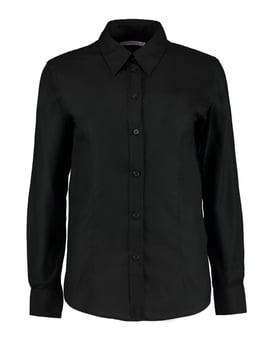 Picture of Kustom Kit Ladies Workwear Black Long Sleeve Oxford Shirt - BT-KK361-BLK