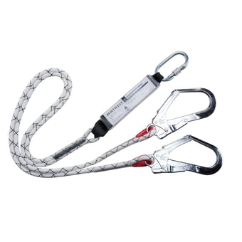 picture of Portwest - Double Kernmantle Lanyard With Shock Absorber - White - [PW-FP55WHR]