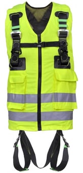 Picture of Kratos Universal Body Harness With Yellow Hi Vis Work Vest - 2 Attachment Points - [KR-FA1030200]