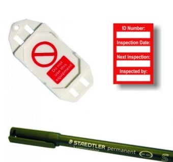 picture of Harness Mini Tag Insert Kit – Red (20 AssetTag holders, 40 inserts, 1 pen) – [SCXO-CI-TG64RK]