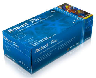 Picture of Aurelia Robust Plus Nitrile Examination Gloves Blue - Box of 100 - SMX-63885