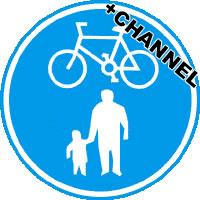 picture of Cycle Signs - Pedestrians And Cyclists With Fixing Channel Large - FIXING CLIPS REQUIRED - Class 1 Ref BSEN 12899-1 2001 - 600mm Dia - Reflective - 3mm Aluminium - [AS-TR129AC-ALU]