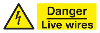 Picture of Danger Live Wires Sign LARGE - 600 x 200Hmm - Rigid Plastic - [AS-WA21-RP]