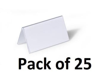 picture of Durable Table Place Name Holders 52x100mm - Transparent - Pack of 25 - [DL-805119]