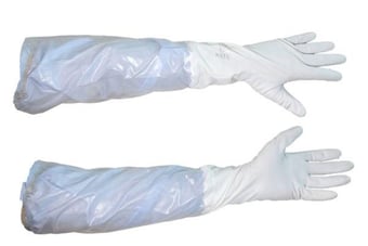 Picture of Microlin Cooper GK52 Patterned PVC White Gloves - MC-GK52