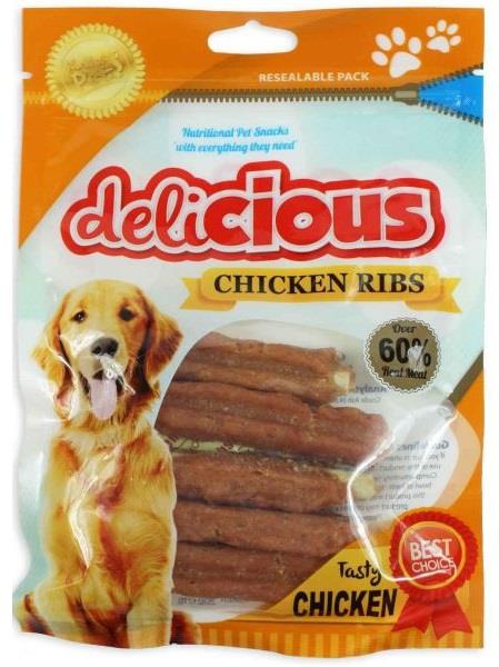 Picture of World Of Pets Delicious Chicken Ribs Dog Treats 70g - [PD-WP799] - (DISC-X)