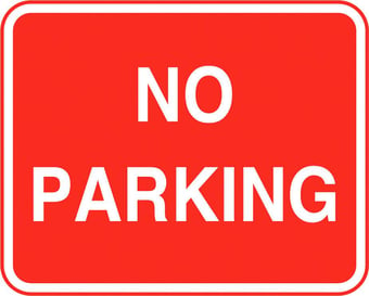 picture of Parking & Site Management - No Parking Sign - Class 1 Ref  BSEN 12899-1 2001 - 600 x 450Hmm - Reflective - 3mm Aluminium - [AS-TR118-ALU]