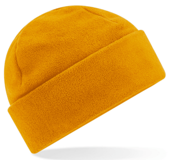 Picture of Beechfield Recycled Fleece Cuffed Beanie - Anti-pill Finish - Mustard - [BT-B243R-MUS]