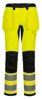 picture of Portwest CD889 - WX2 Eco Hi-Vis Holster Pocket Trousers - Yellow/Black - PW-CD889YBR