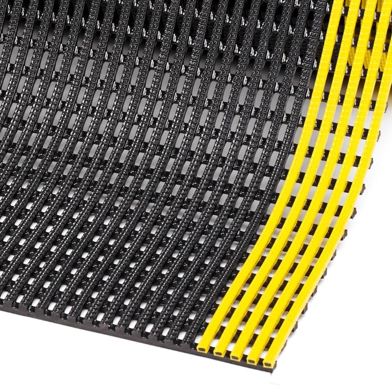 picture of Deck-Safe PVC Vinyl Anti-Slip Mat - Black/Yellow - 910mm x 1000mm - [WWM-11310-09110012-BKYL]