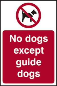 Picture of Spectrum No Dogs Except Guide Dogs - SAV 200 x 300mm - SCXOCI-11636